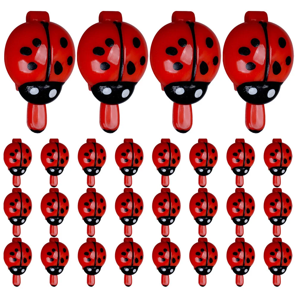 

48 Pcs Clip Small Hair Clips Accessories Kids Girl Women Barrettes Resin Ladybug Hairpins Child