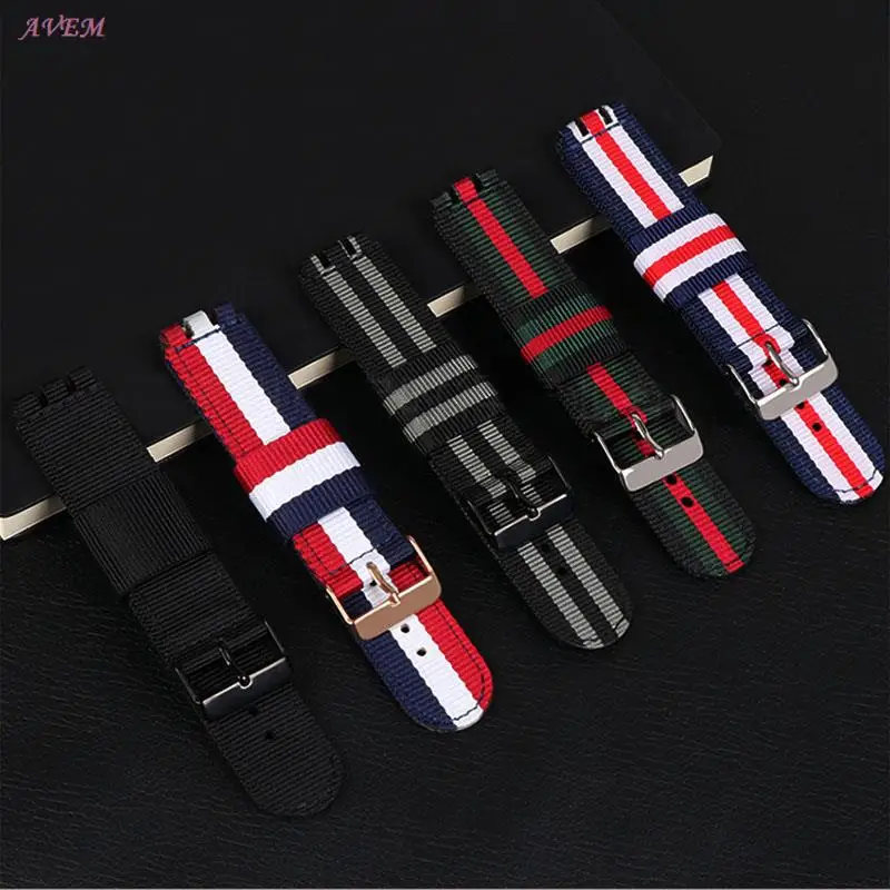 

Fabric Nylon Bracelet for SWATCH Watch Strap 17mm 19mm 20mm Wristband Replacement canvas Watchband Women Men Watch Accessories