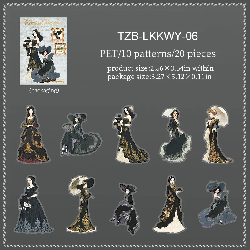 

Набор винтажных ПЭТ-наклеек Rococo Banquet Series