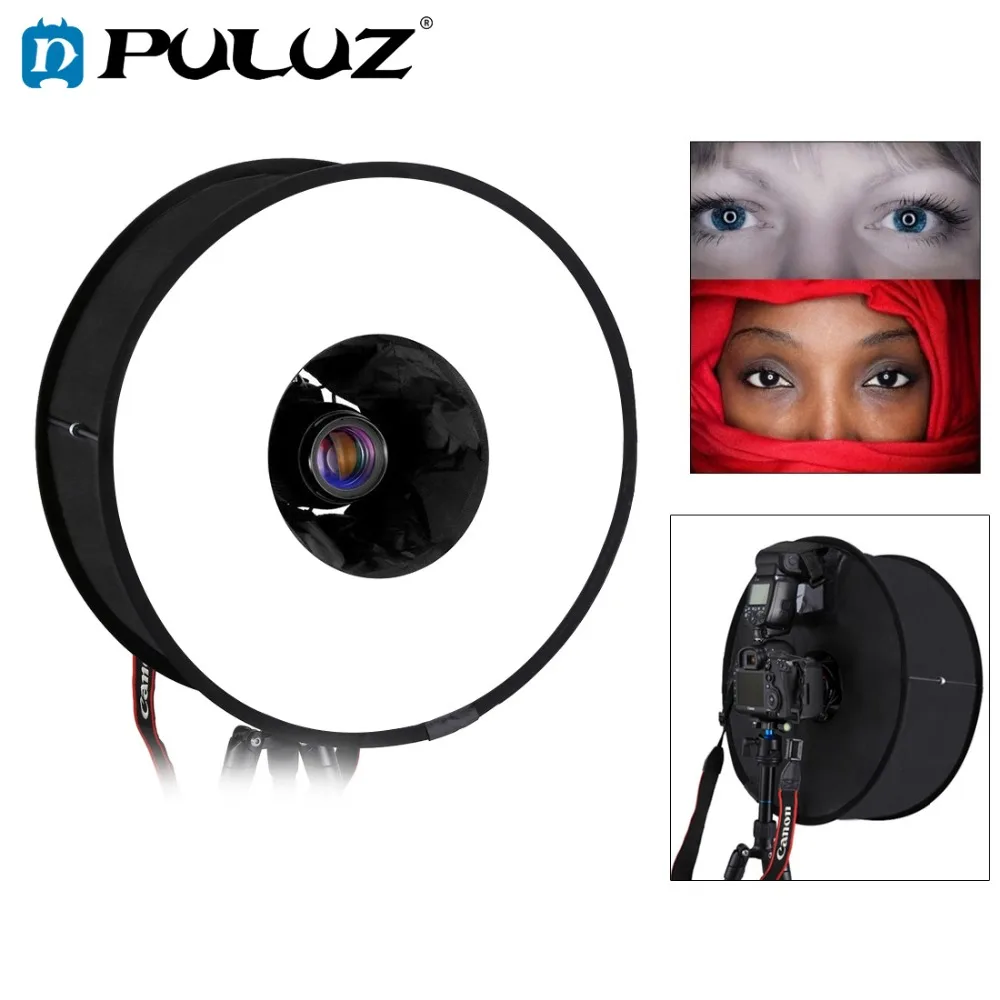 

PULUZ 45cm Universal Light Diffuser Ring Soft box Foldable Speedlight Flash Light Shoot SoftBox ​Flash For DSLR Canon Nikon