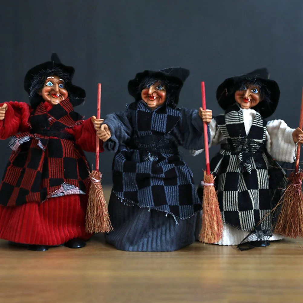 

3 Pcs Suspending Witch Figurine Home Decor Statue Household Hanging Cloth Festival Halloween Accessories