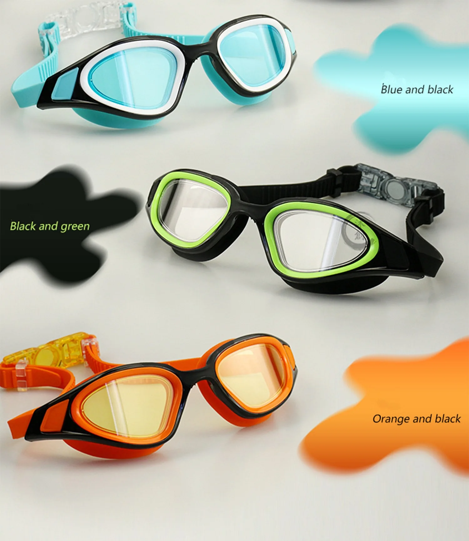 

Professional Swimming Goggles Swimming Glasses with Earplugs Nose Clip Electroplate Waterproof Silicone очки для плавания Adluts