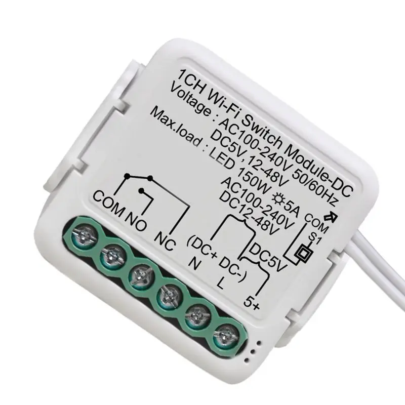 Фото Модуль умного сухого контакта A80I DC5V/12-48V AC110-240V Tuya, Wi-Fi модуль умного выключателя, совместимый с Alexa, Google, Alice Home №2