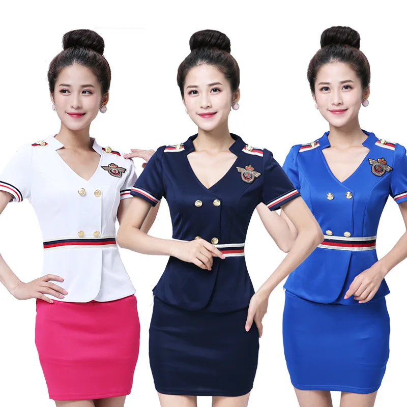 

Fashion Stewardess Uniforms The Temptation To Set Sauna Costumes Elegant Sexy Cosplay Costume Overalls Secretary Uniform Work