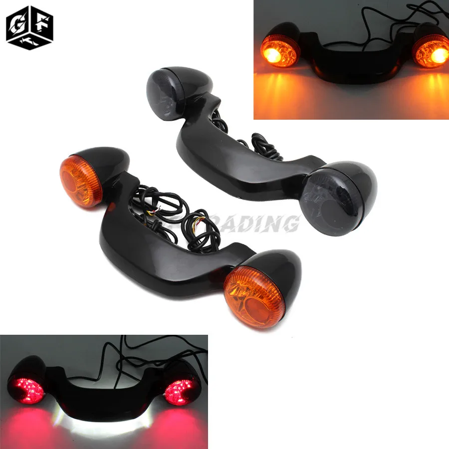 

Мотоциклетный фонарь заднего поворотного сигнала, блеск, черный дым, для Harley Touring Street Road Glide FLHX 2010-2021