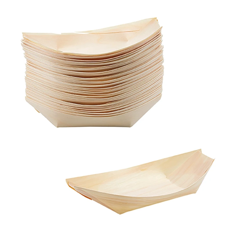 

HOT 50X Finger Food - Bowls, "Boat" Biodegradable Wood