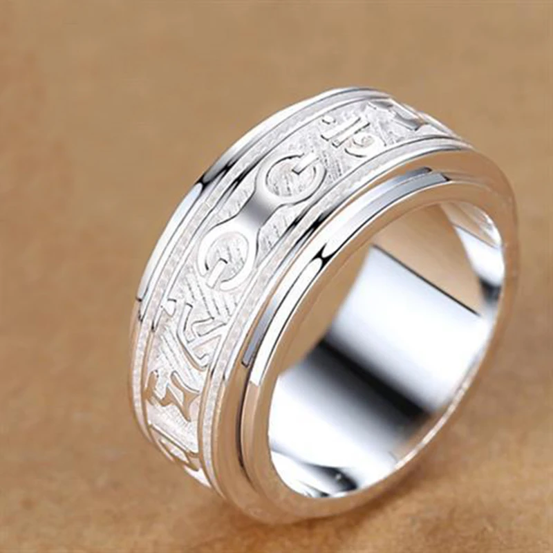 

Новинка мужское кольцо в стиле ретро с шестью символами властителя модные ювелирные изделия в стиле хип-хоп на указательный палец аксессуа...