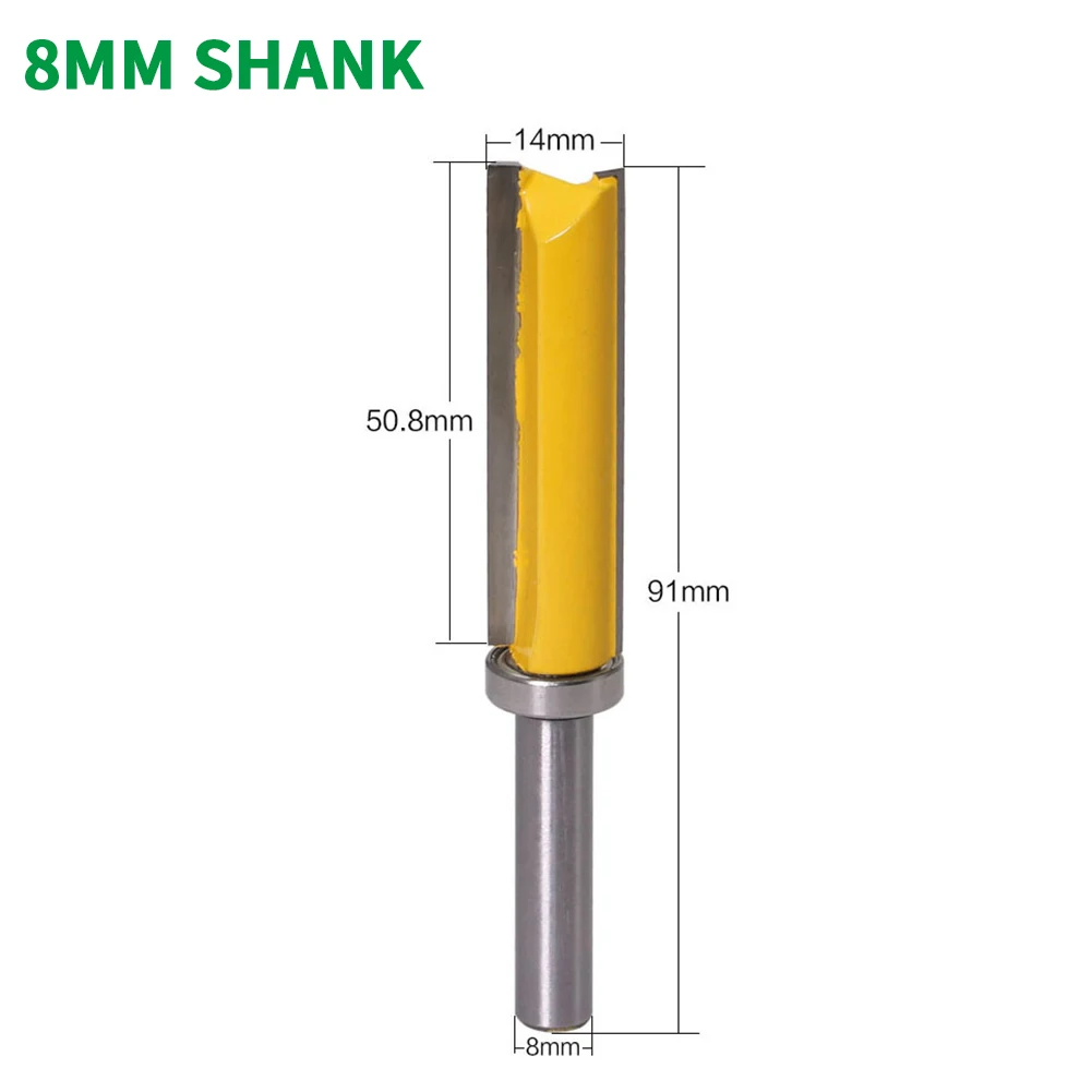 

Шаблон для фрезы по дереву с хвостовиком 8 мм, фреза для отделки петель, фреза для фрезерования, прямая Концевая фреза, очистка, смыв, отделка,...
