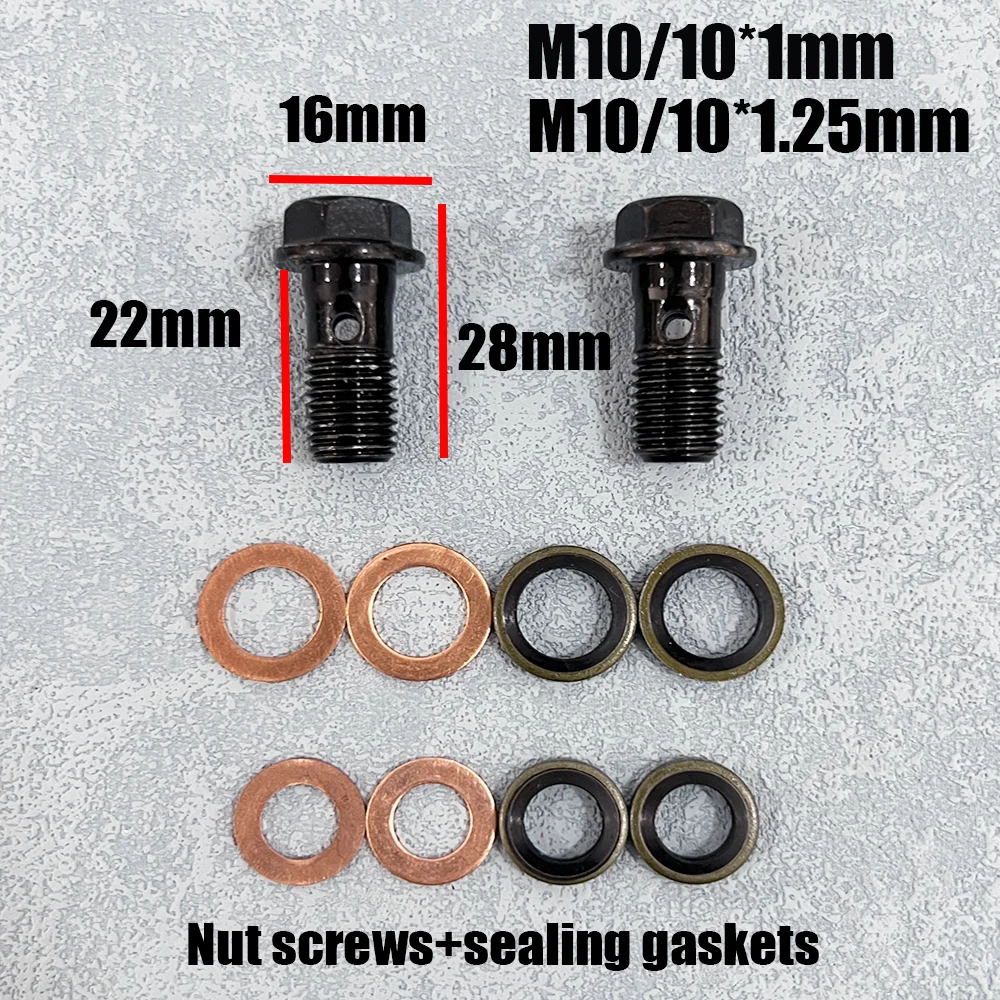 Полые Болты M10 X 1 мм/M10X1 25 мм с одним отверстием и двумя отверстиями для