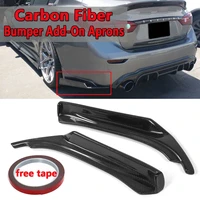 1 pair black rear bumper side corner splitters aprons for infiniti q50 2014 2020 real carbon fiber rear bumper add on aprons