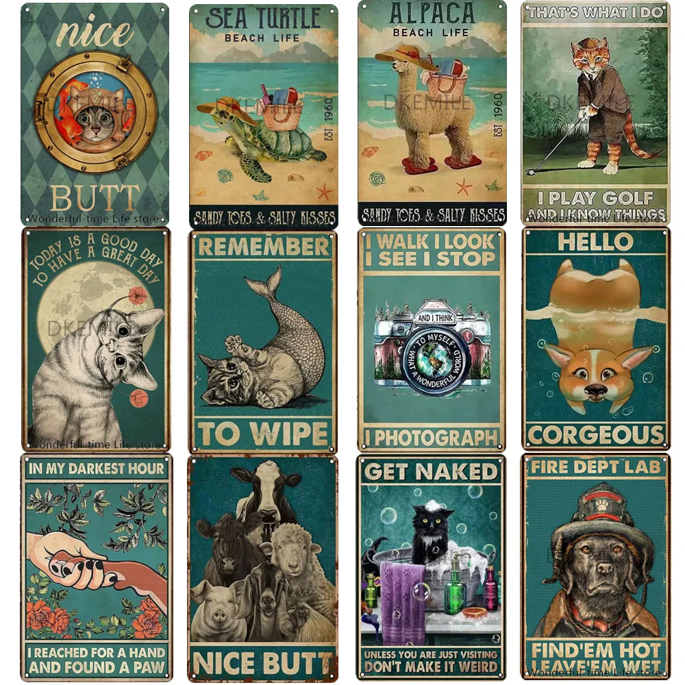 

Красивый металлический постер в виде ягодиц, морская черепаха, альпака, искусство, Оловянная живопись, магазин домашних животных, гостиная, ...