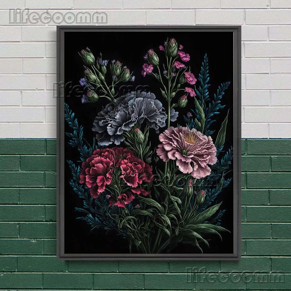 Gooseberry пион цветок радужной оболочки винтажный ботанический настенный