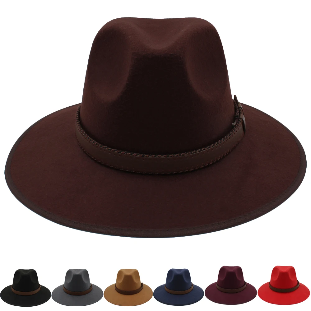 

Панама шерстяная с широкими полями для мужчин и женщин, Классическая Ретро вечерние Па от солнца, для путешествий, в уличном стиле, размеры US...