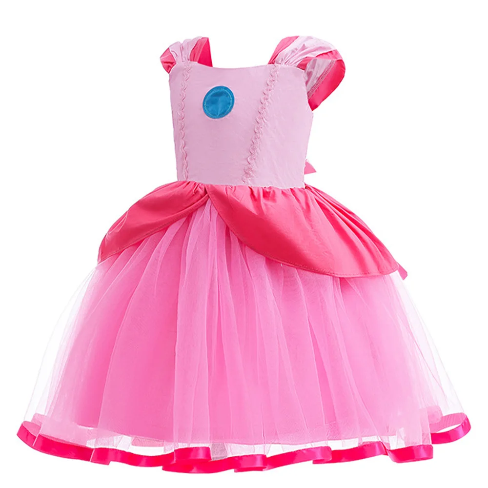 

Princess Cos Peach Cosplay Costume Outfits Halloween Carnival Suit For Kids Girls Children Party Roleplay Princess Dress