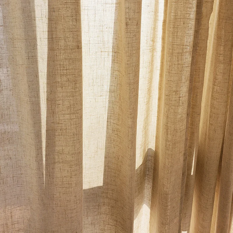 

Yaapeet Natural Linen Curtains Blended Gromment Top Privacy Windows Treatment Drapes for Living Room Light Filtering Curtain