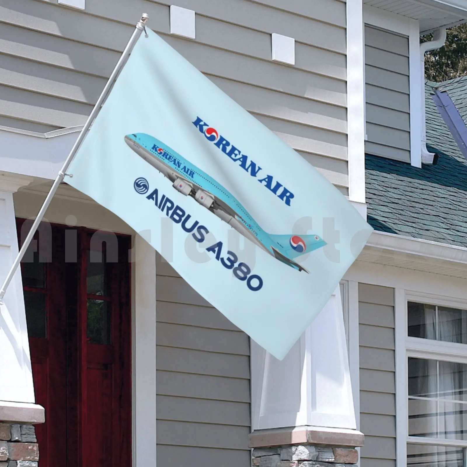 Иллюстрация корейского летательного аппарата строительный флаг внешний декор