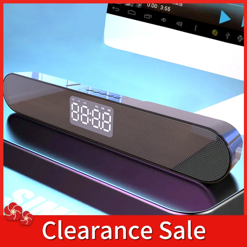 

LED TV Sound Bar Alarm Clock caixa de som Wired Bluetooth Speaker Wireless Theater Surround SoundBar for PC Speakers