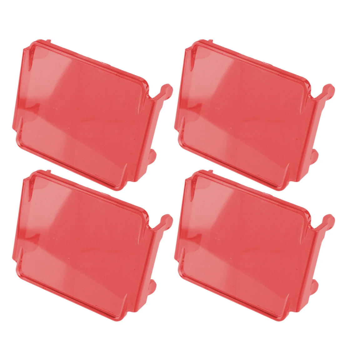 

4pcs Protective Lens Cover Red PC For 3x3 Inch Square Cube Pods LED Work Light Bar Fog Lamp Driving Light