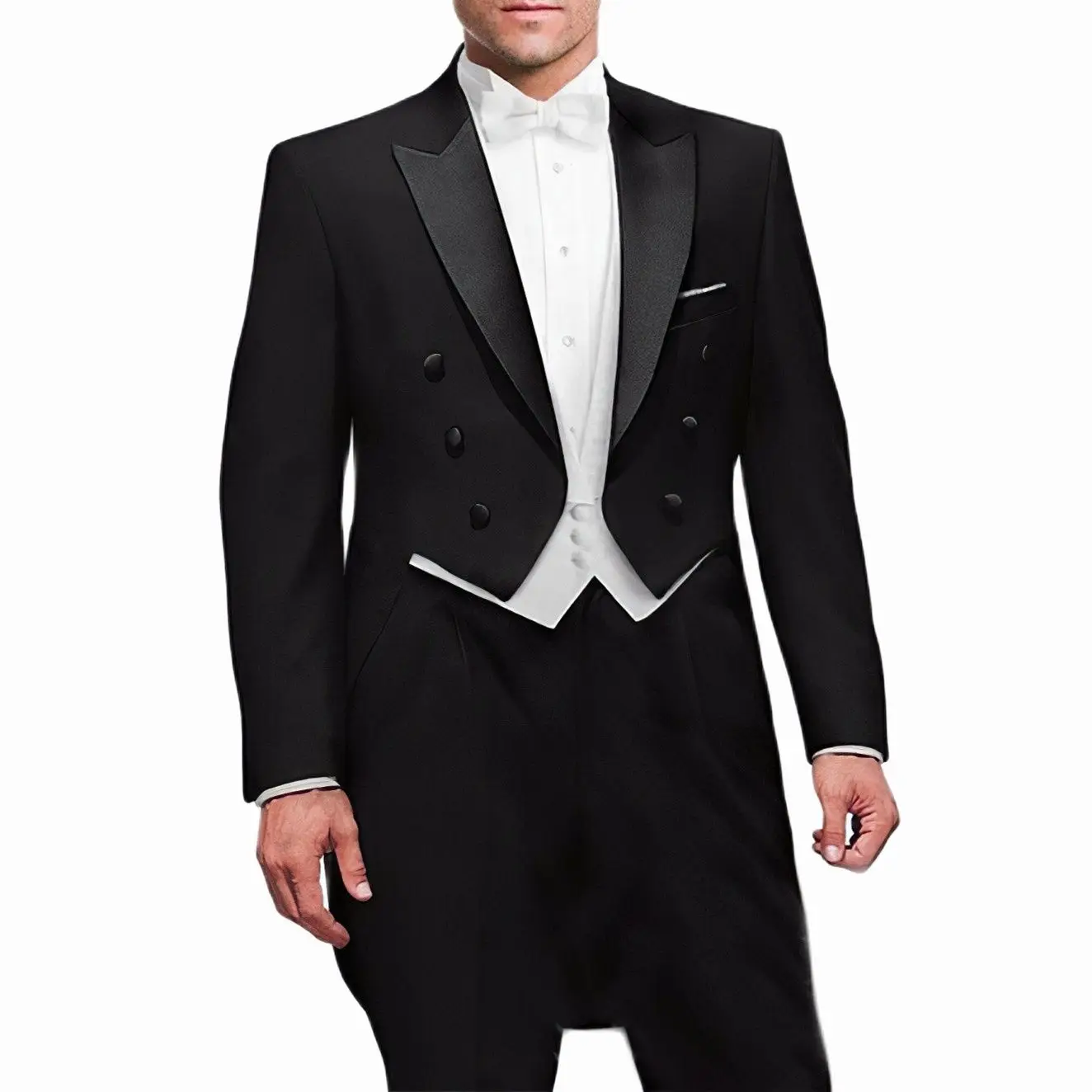 New Italian Tailcoat Design Men Suits For Wedding Prom (Jacket+Pants+Vest) Elgant Terno Men Suit Set Groomsmen Groom Tuxedos