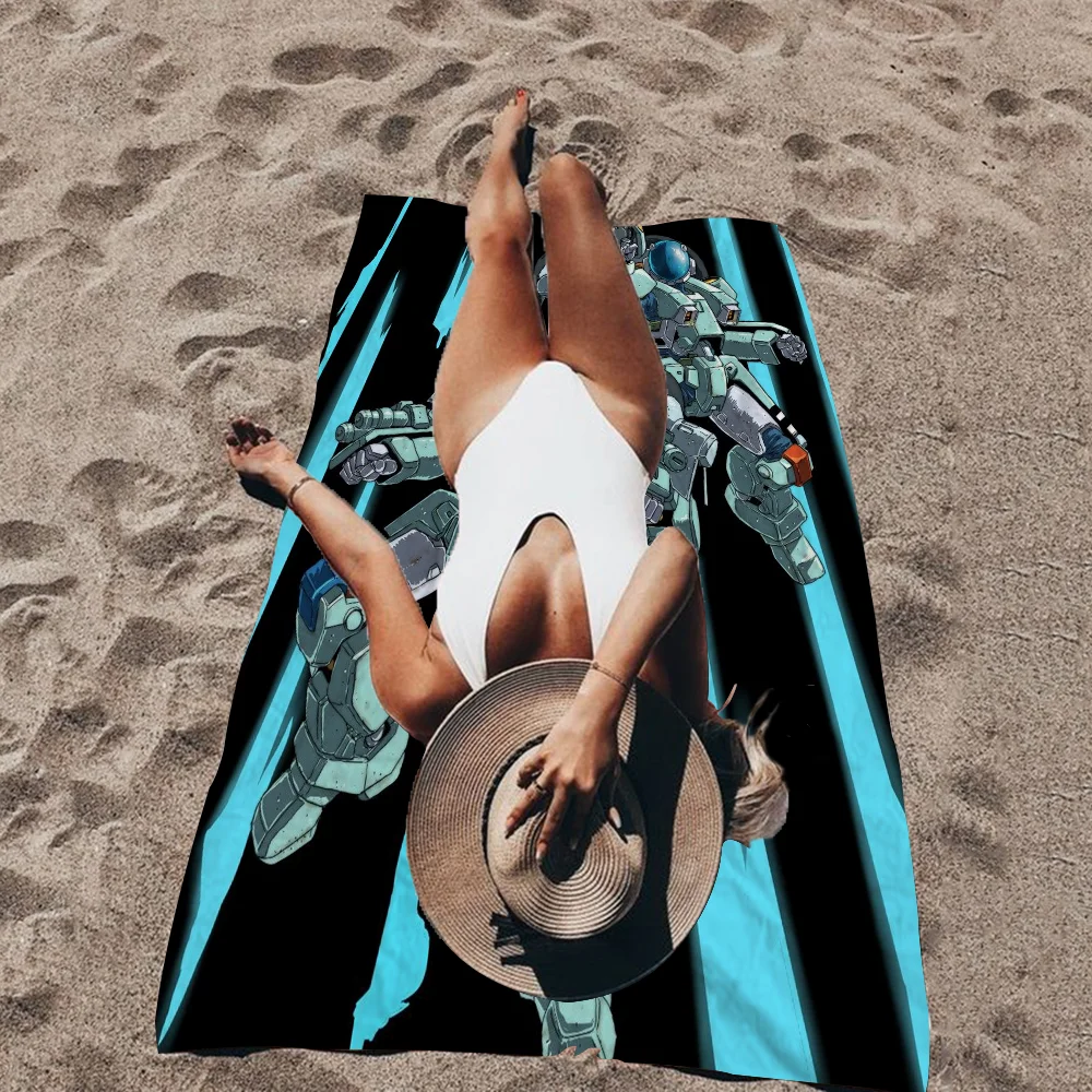 Аниме R-Robotech большие пляжные полотенца из микрофибры быстросохнущее полотенце