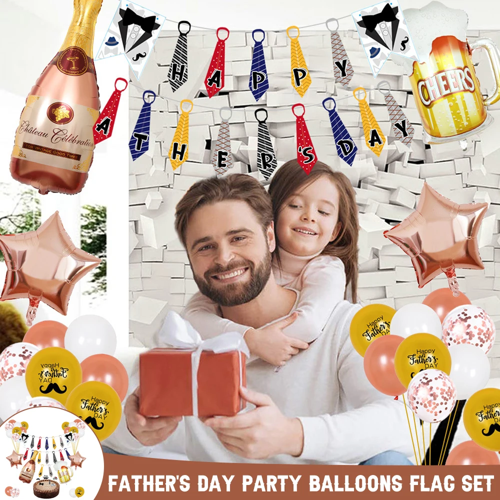 

Newest Father's Day Party Supply Happy Father's Day Themed Festival Party Decoration Foil Balloon Latex Balloon Banner