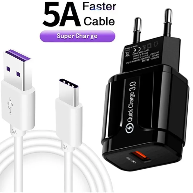 

USB Charger Quick Charge QC 3.0 For Phone Xiaomi Redmi Note 10 9T Redmi K40 Pro Samsung Huawei 18W Mobile Phone Chargers Adapter