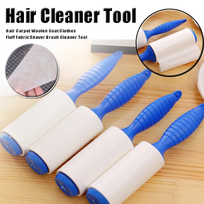 

Portable Lint Remover Hair Carpet Woolen Coat Clothes Fluff Fabric Shaver Brush Cleaner Tool with Sticker Handle Removal Roller