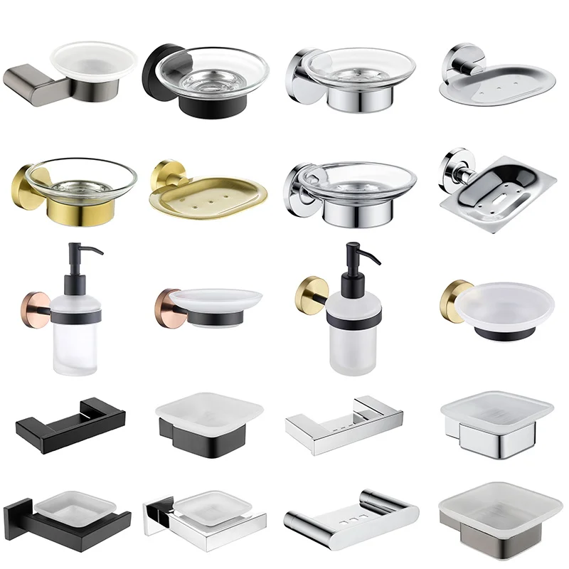 Soap Dish holder for Kitchen Bathroom Wall Mount Glass Soap 