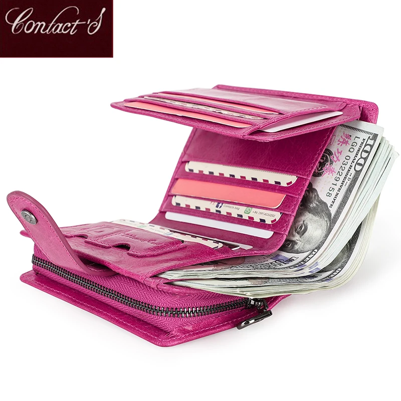 

Women Wallets Luxury Brand Small Coin Purse Hasp Card Holder Genuine Leather Wallet for Female Quality Money Bag Rose