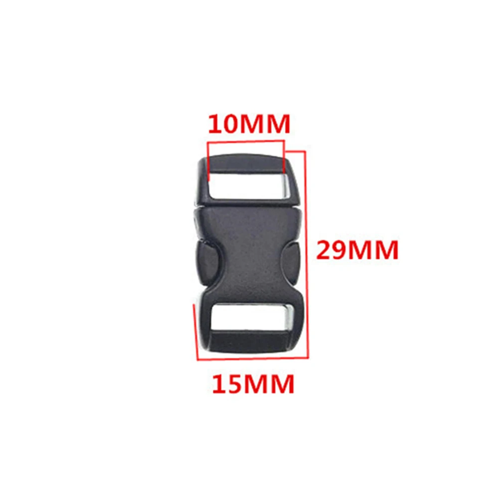 

40pcs Plastic Buckle 5/8in Bracelet Buckle-Paracord Umbrella Rope Braided Buckle Pet Buckle Black Outdoor Camping Accessories