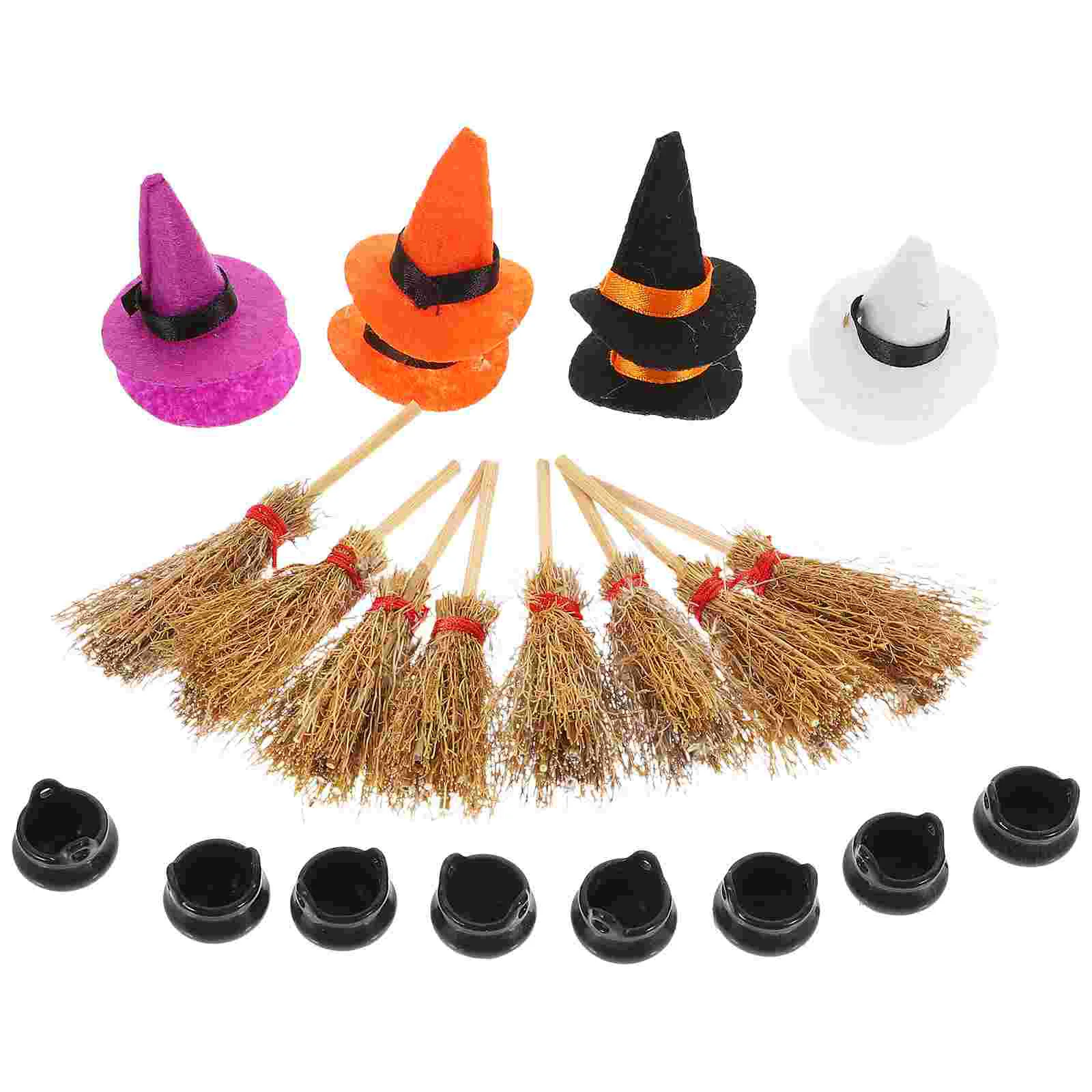 

Witch Hat Mini Dolls Hats Crafts Halloween Decor Tiny Decors Plastic Covers Party House Cauldron