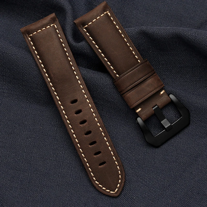 Ремешок из натуральной кожи для часов Panerai PAM111/441/312 Crazy Horse 20 мм 22 24 26 в стиле