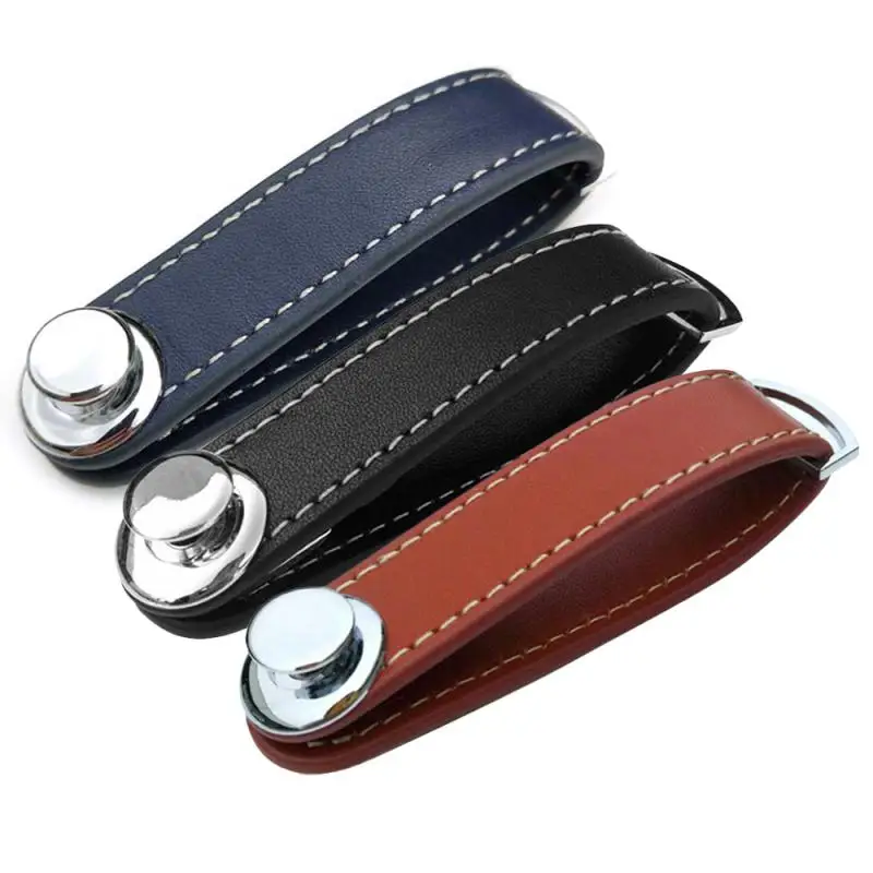 

Футляр для автомобильных ключей, ручной держатель для ключей, умный кожаный Органайзер для ключей с кольцом-держателем