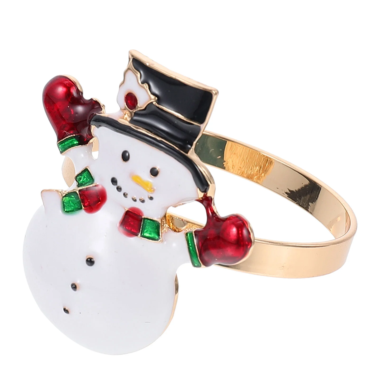 

4 Pcs Snowman Napkin Buckle Jewelry-rings Snow Serviette Rings Tablecloth Snowman Napkin Rings Alloy Bling Napkin Rings Banquet