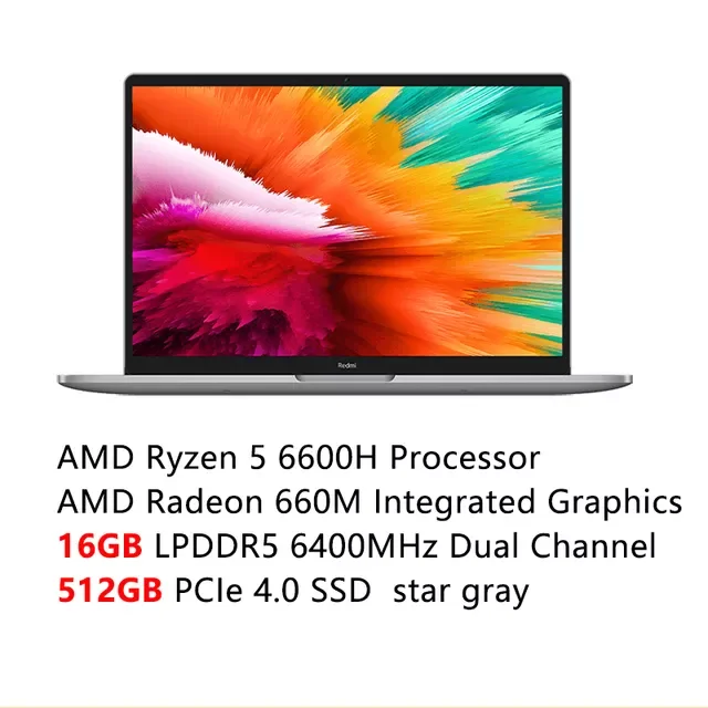 

RedmiBook Pro 14 2022 Laptop AMD Ryzen R5 6600H/R7 6800H AMD 680/660M Graphics 16G RAM 512G/1T SSD 2.5K 120Hz Mi Notebook