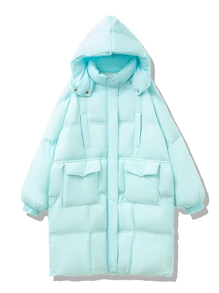 Women Long Down Jacket New Casual Style White Duck Down Jackets Autumn Winter Coats And Parkas Female Outwear