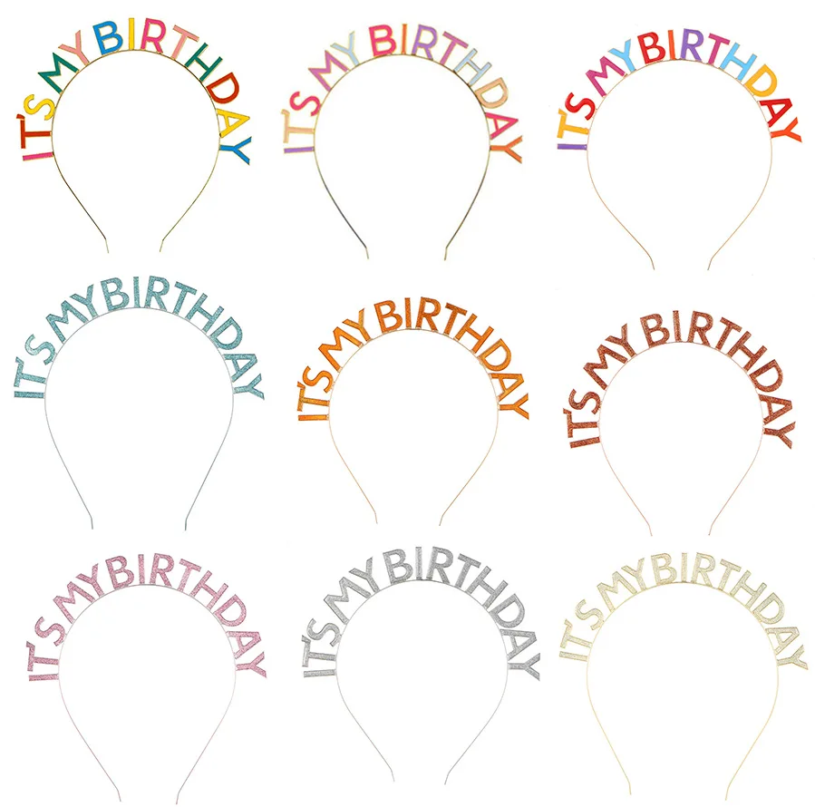 

Birthday Girl Queen Crown It's My Birthday Happy Birthday Headband Hair Hoop Party Decoration Wedding Supplies for Women