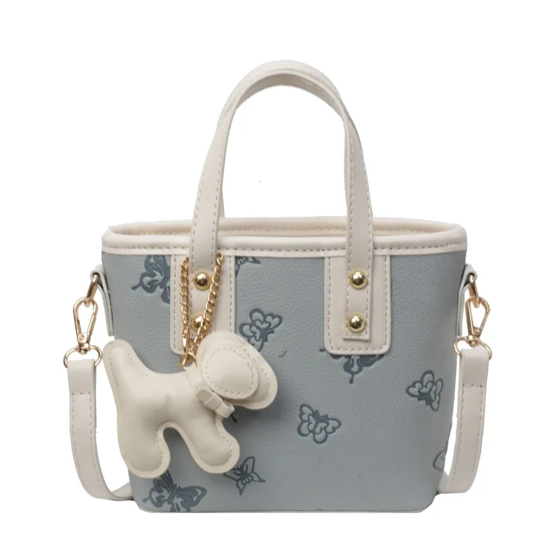 Портативная модная женская сумка-ведро с бантом осень-зима 2024 корейская простая