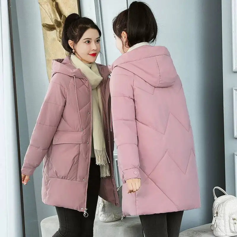 Warm Hooded Female Parkas Thickened Medium Length Cotton Padded Jacket For Women Winter New Korean Loose Down Wadded Coat enlarge