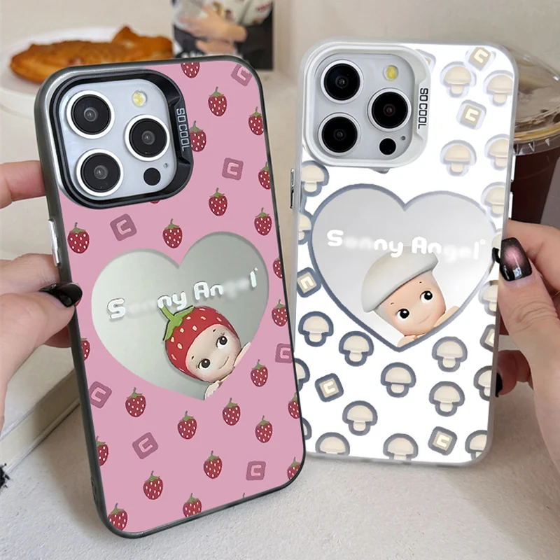 Lovely S-Sonny Angel Summer Fruits Phone Case For iPhone 16 15 14 13 12 11 Pro Max XR XSMAX 8 7 Plus Candy Shockproof Back Cover