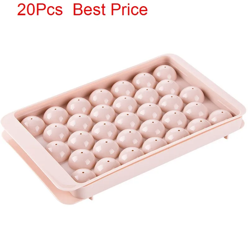 

20Pcs/lot 33 Grid Plastic Molds Ice Tray Diamond Round Ice Molds Home Bar Use Round Ball Ice Cube Makers DIY Ice Cream Moulds