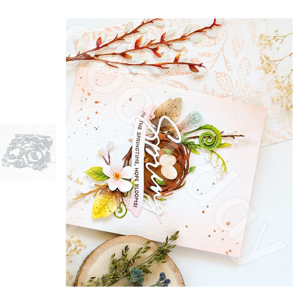 

2022 New Arrival fern leaf feather egg clover Metal Cutting Dies Scrapbook Diary Decoration Embossing Template Diy Handmade