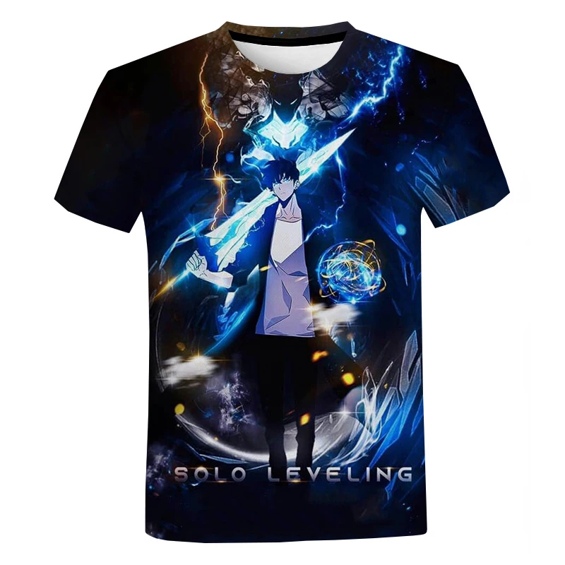 

Solo leveling camisetas estampadas 3d, masculinas e femininas, camisetas casuais e de manga curta, estampa de anime, moda de ver