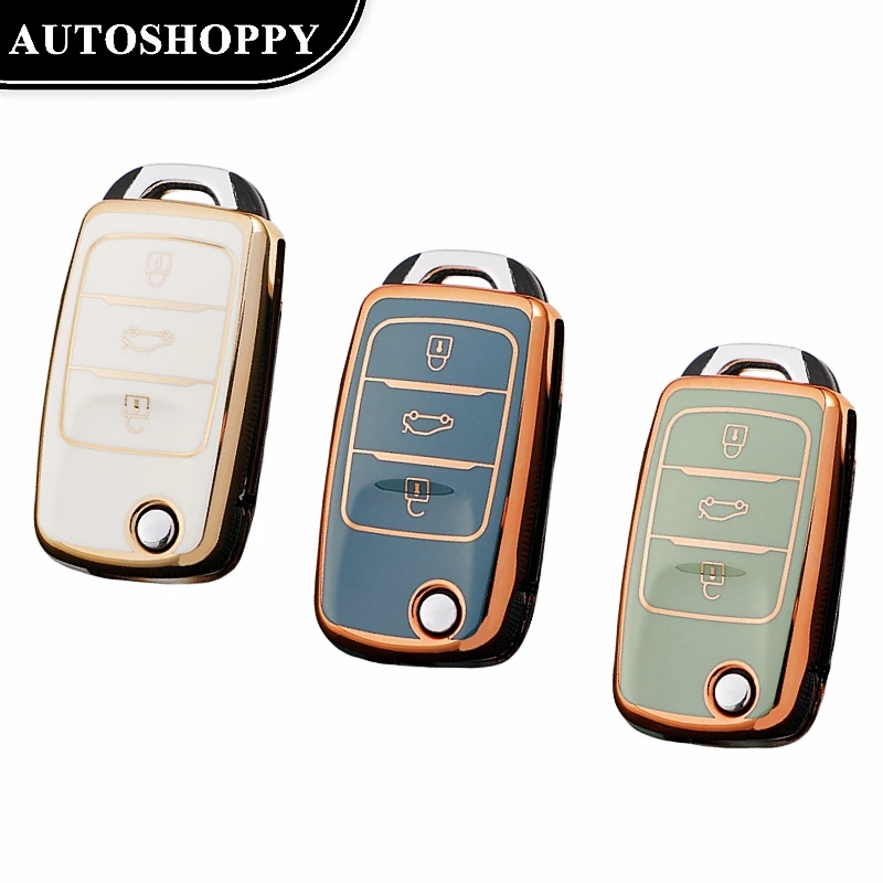 

New Fashion TPU Car Flip Key Case Cover Bag Shell Holder Keychain for Changan CS15 CS35 CS75 EV E-Star EADO Raeton V3 V5 V7