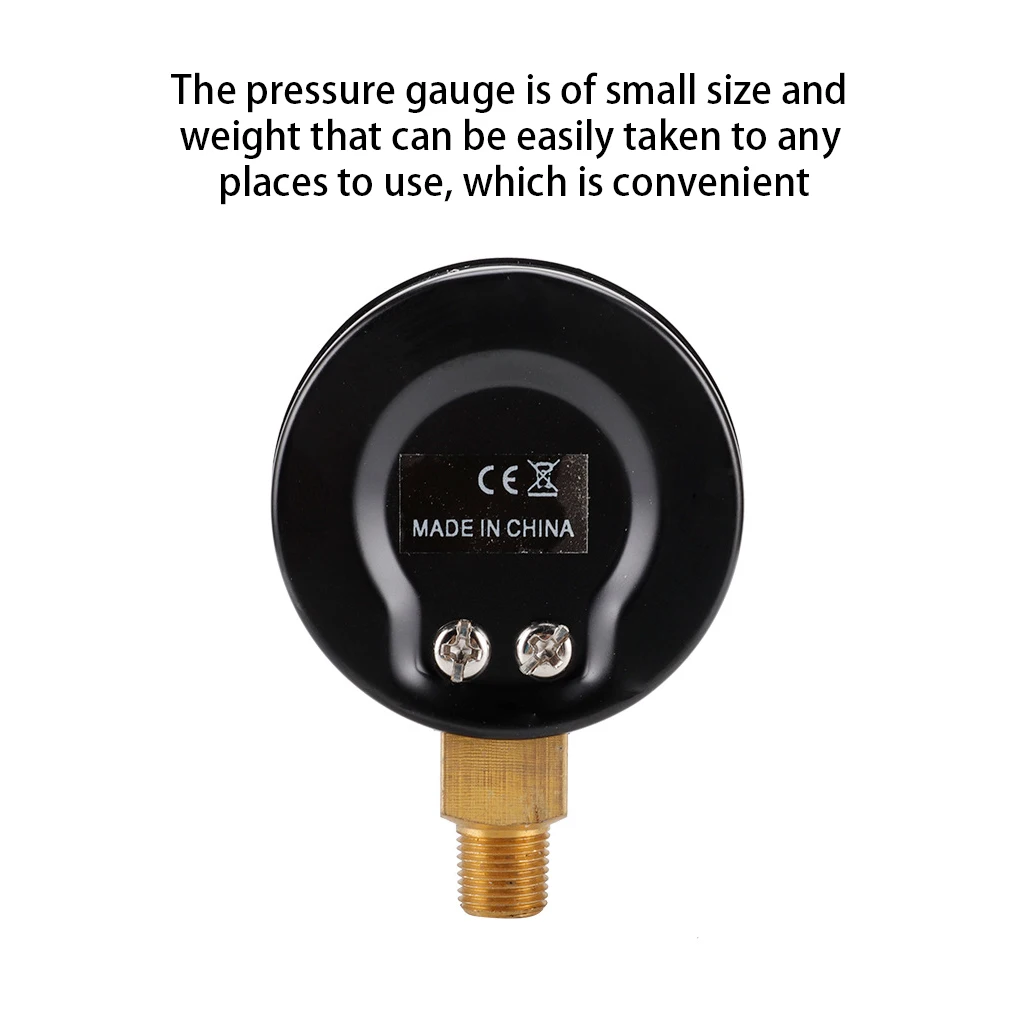 

Air Water Fuel Pressure Gauge Portable Anti-rust 49 PSI Graduated Stainless Steels Analog Replacing Accurate Meter