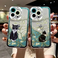 spoof van gogh painting clear phone cases for coque iphone 11 12 13 pro max 7 8 plus se 2020 x xr xs case art apple phone covers