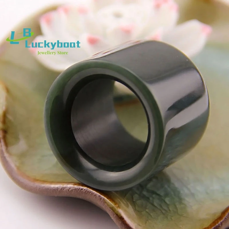 

Natural Hetian Qingyu Diameter 23-24mm Thumb Ring Jade Ring Jewelry Fine Jewelry Engraving Lucky Men and Women Ring Jewelry