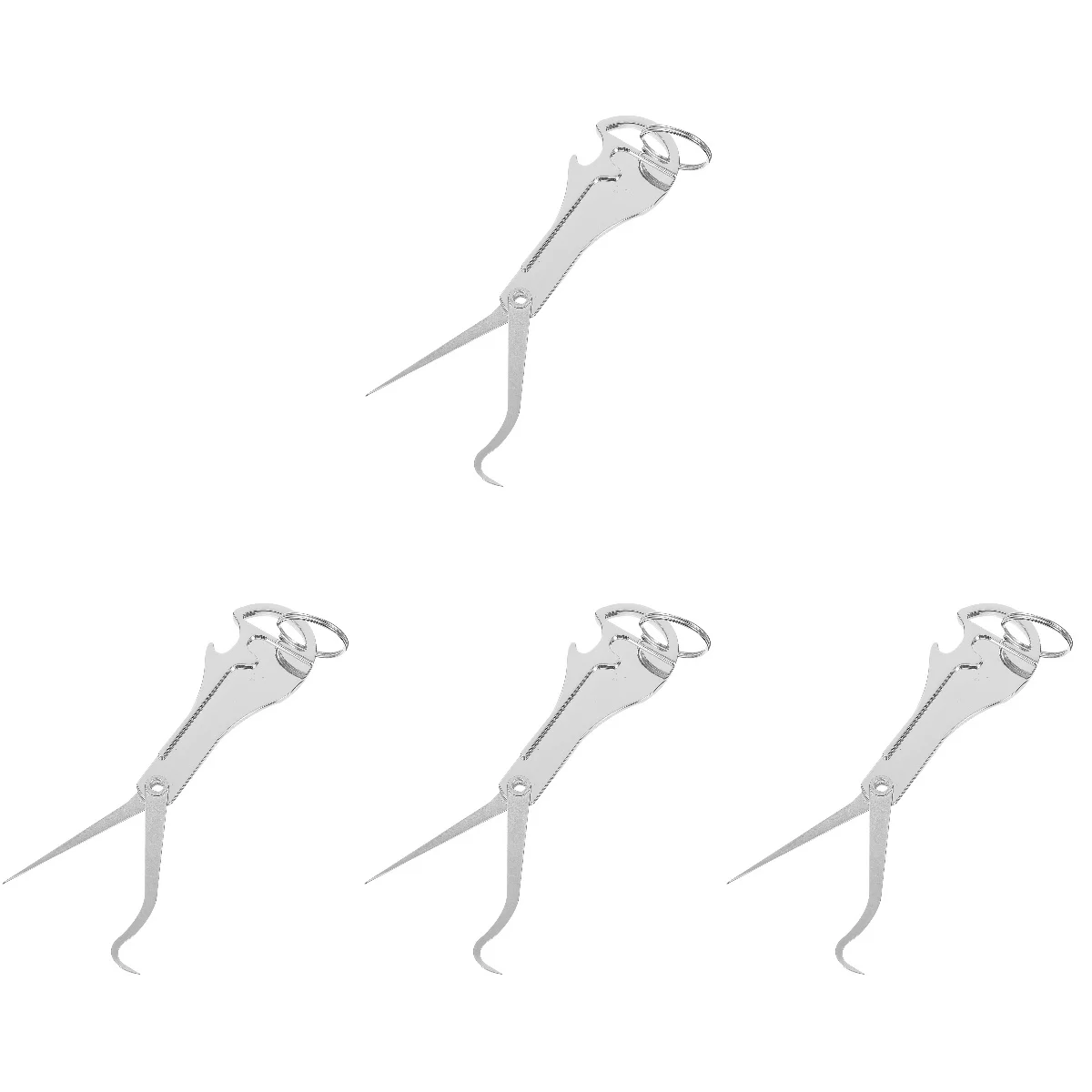 

4 PCS Travel Opener Stainless Steel Tooth Hook Folding Toothpick Foldable 9X3CM Metal