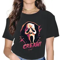 Creative Art Design T-Shirt Women O Neck Pure Cotton T Shirts Scream Gale Weathers Film Short Sleeve Tee Shirt Gift Idea