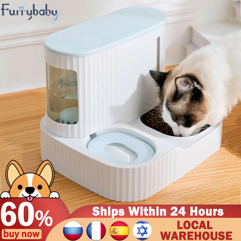 

Cat Feeder Bowl Kibble Automatic Dispenser Bowls And Drinkers Feeder Bowls Storage High Designed Pets Bowl For Cats Accessories
